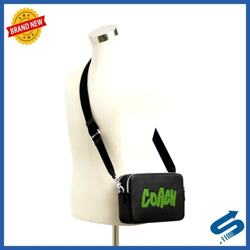 Leather Crossbody Bag with Adjustable Strap and Zip Compartments